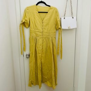 Yellow cotton cottage dress